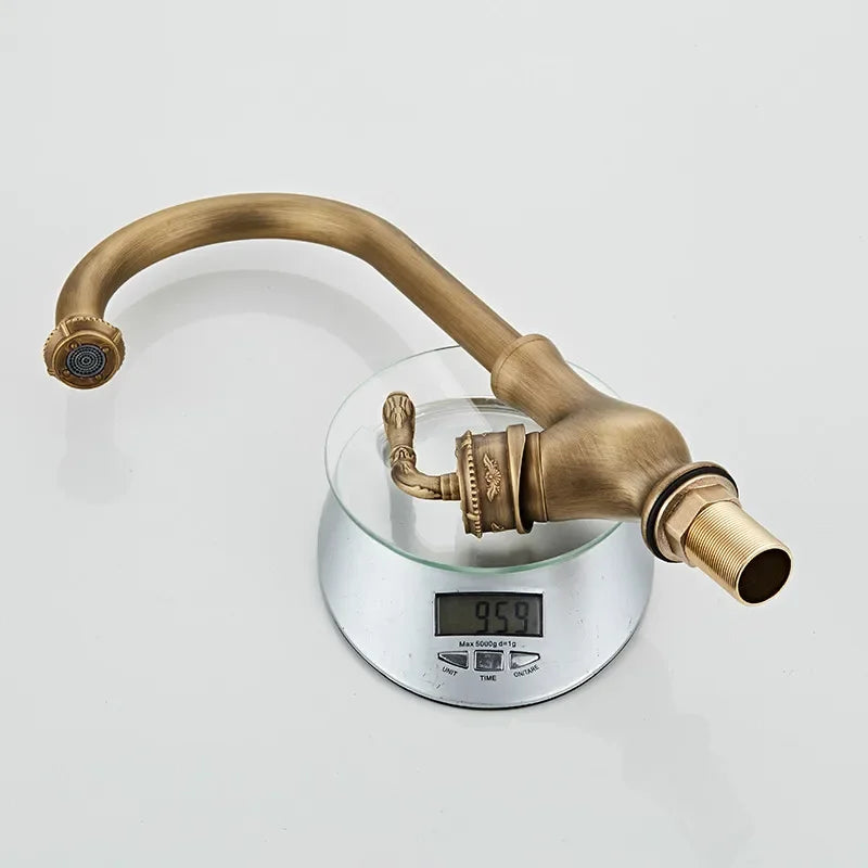 360 Swivel Antique Brass Kitchen Mixer Tap Kitchen Sink Basin Faucet