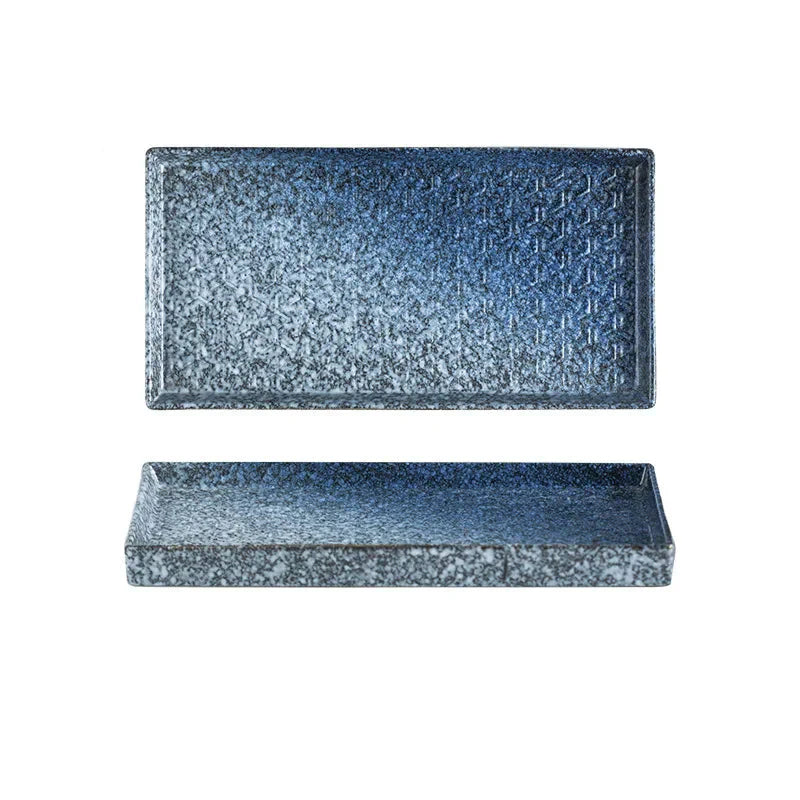 9.5" Ceramic Rectangular Barbecue Plate Restaurant Sushi Plate
