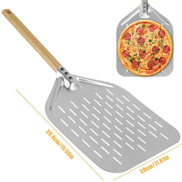 Aluminium Alloy Pizza Shovel with Wood Handle Perfect for Pizza Lovers