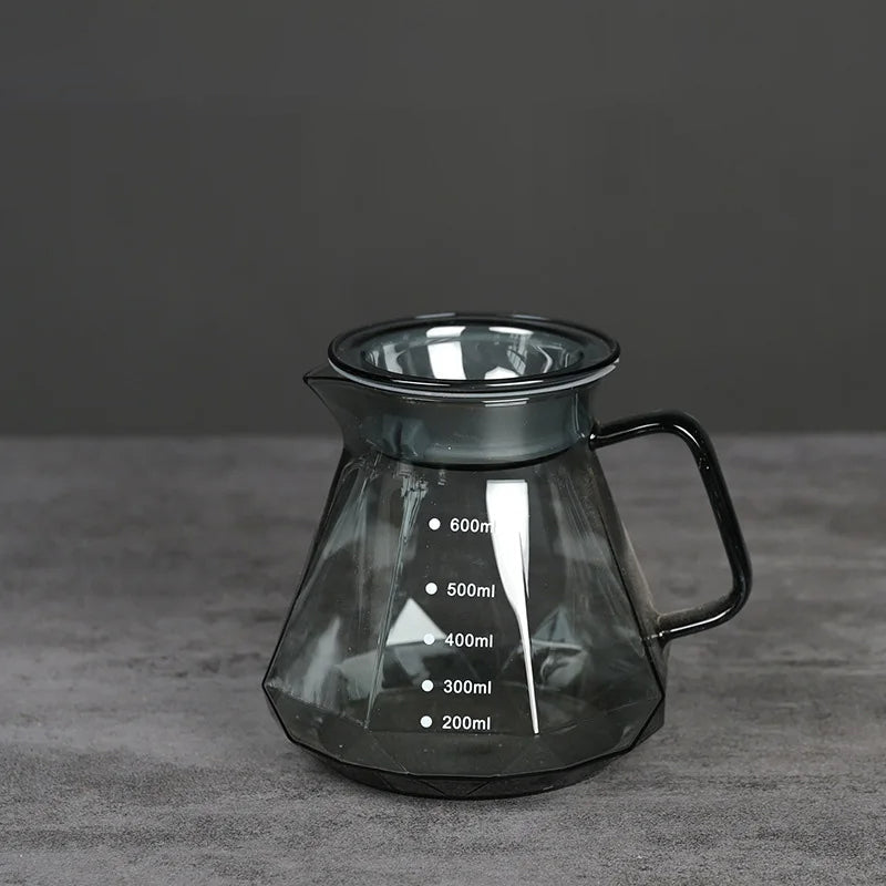 Clear Glass Range Coffee Server For Pour Over Coffee and Tea Pot