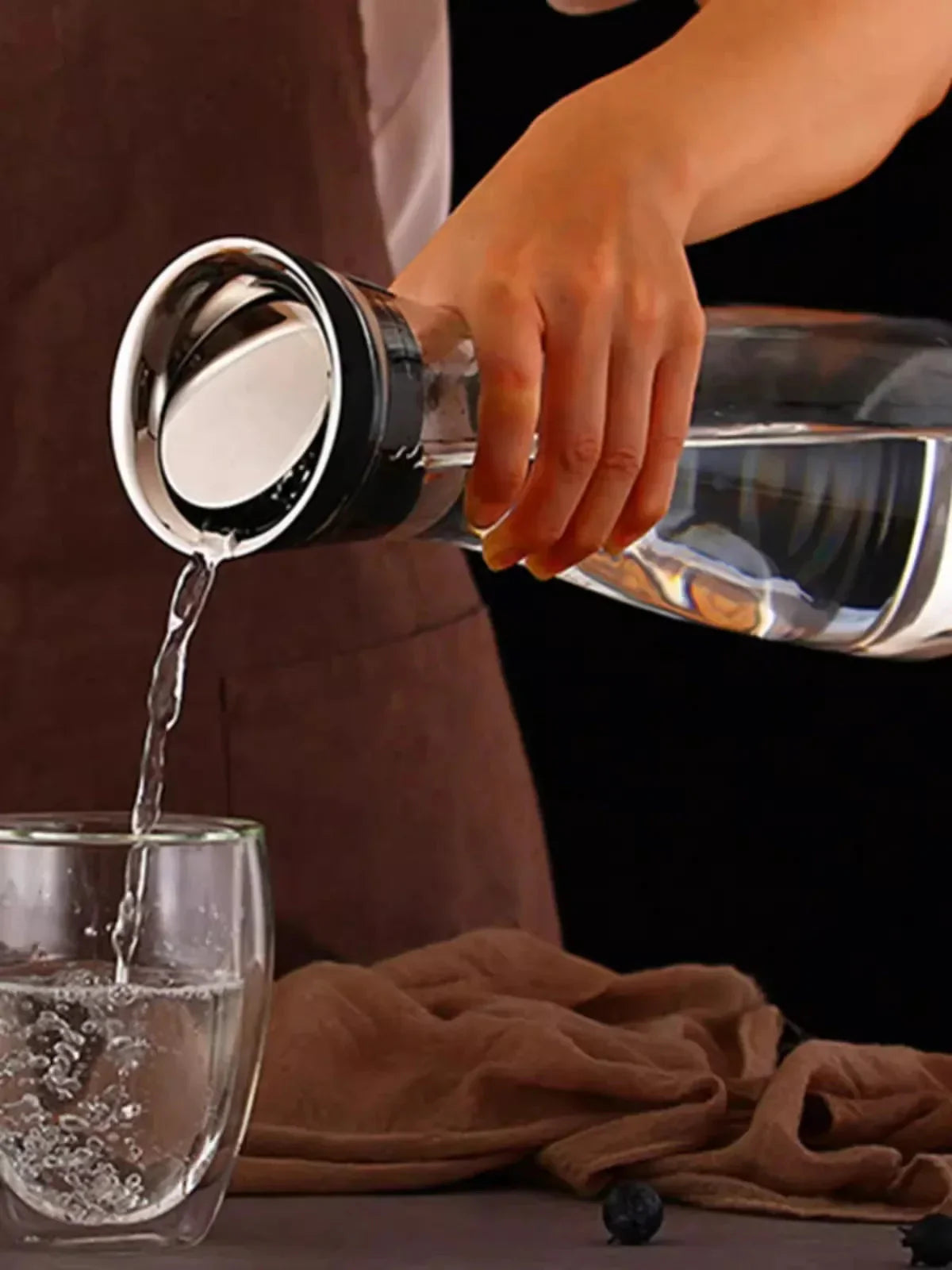 High Borosilicate Glass Basic Tilting Stainless Steel Lid Closure