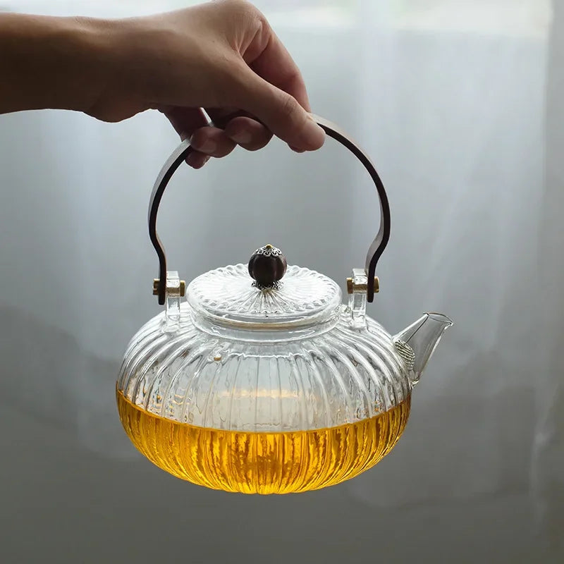 High Borosilicate Glass Teapot Heat Resistant Transparent Teaware