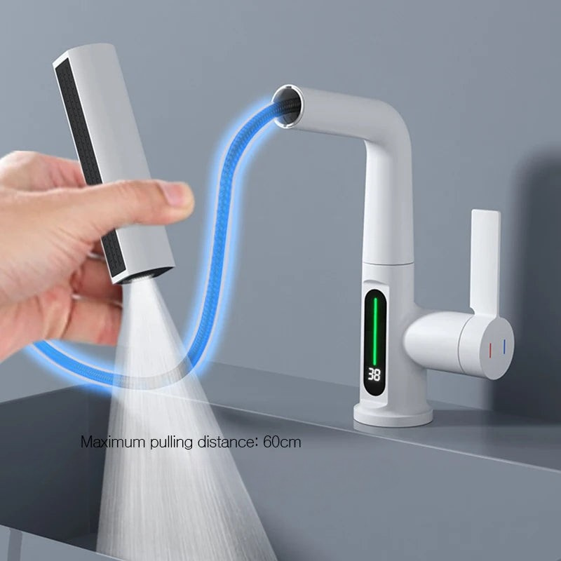 Kitchen Faucet Rotatable Gourmet Faucet Digital Display Kitchen Tap
