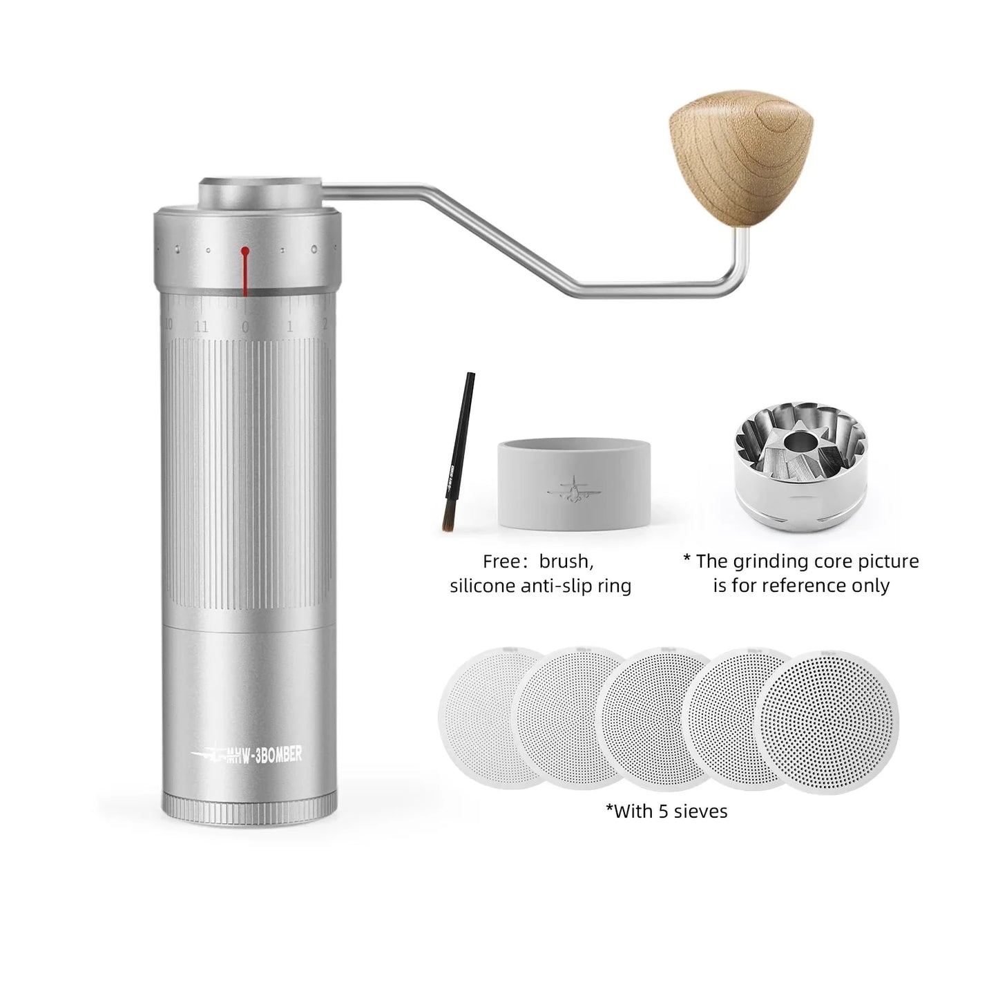 Manual Coffee Grinder Stainless Steel Conical Burr Fit Drip Coffee