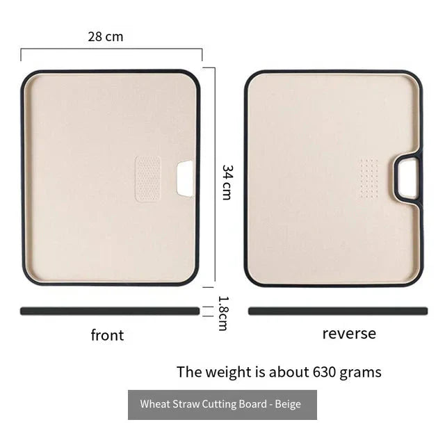 Wheat Straw Cutting Board Chopping Board Hanging Hole Spillover Board