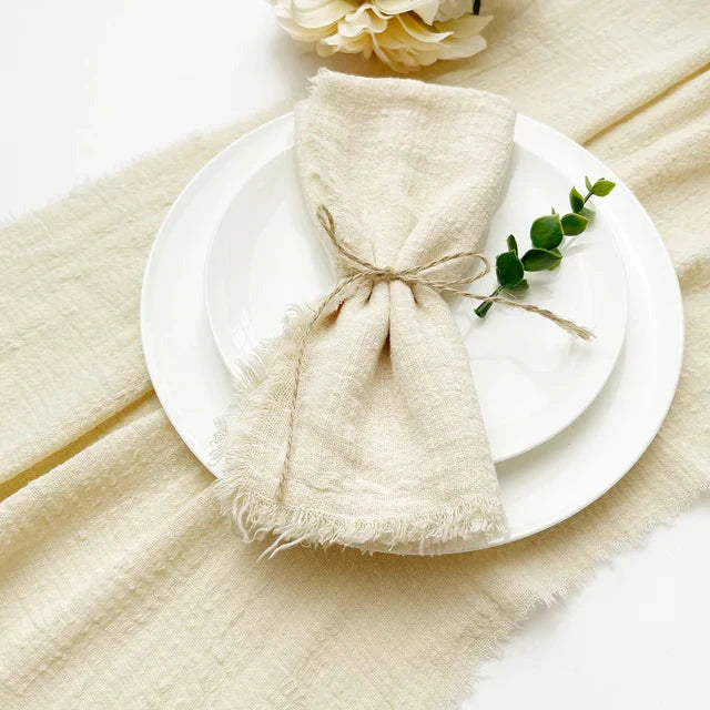 10pcs Napkin Reusable Tea Towel Table Décor Retro Burrs napkin