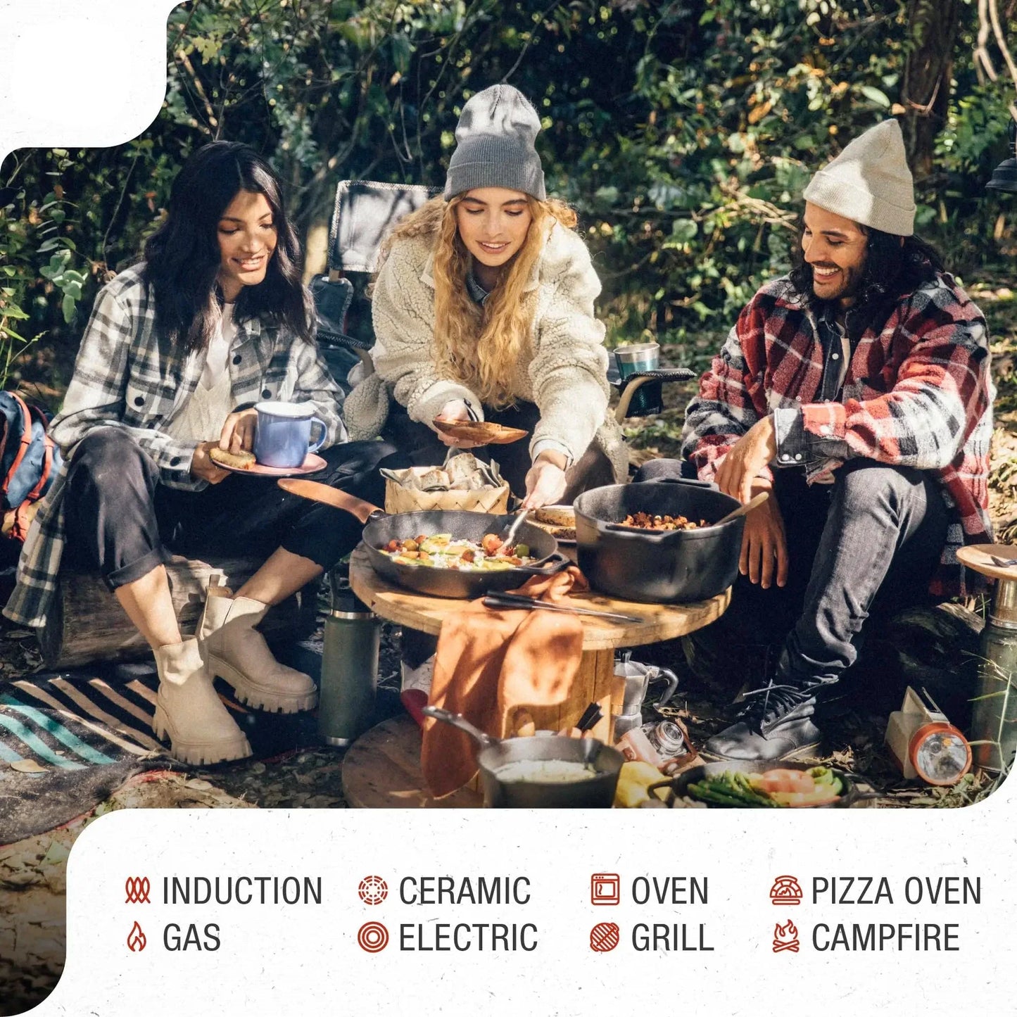 15" Cast Iron Comal Pizza Pan with 2 Side Handles Cookware