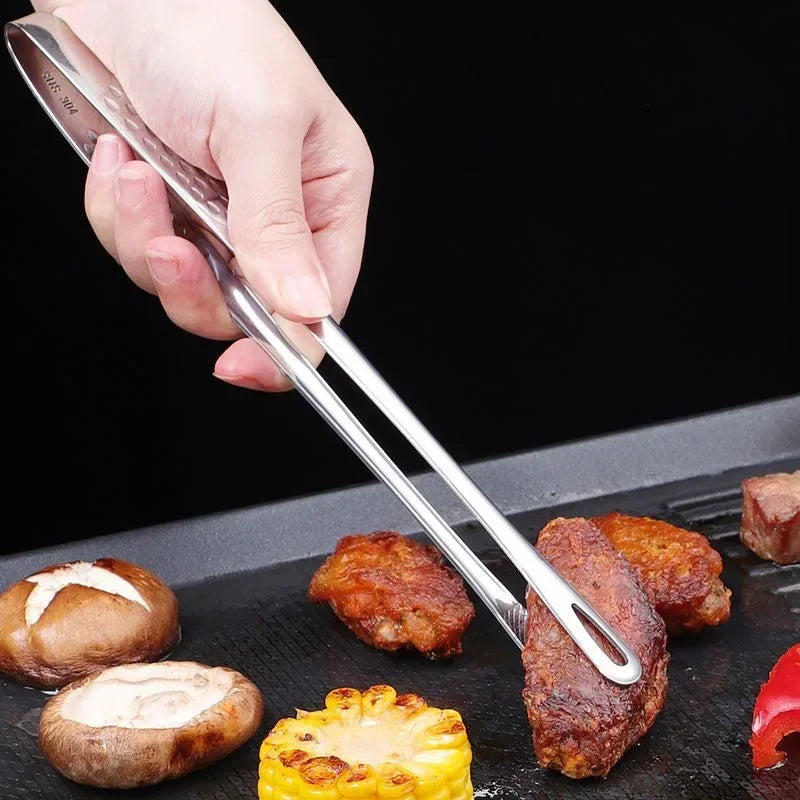 1pc Stainless Steel Kitchen Barbecue Clip Extended Food Clip Utensils