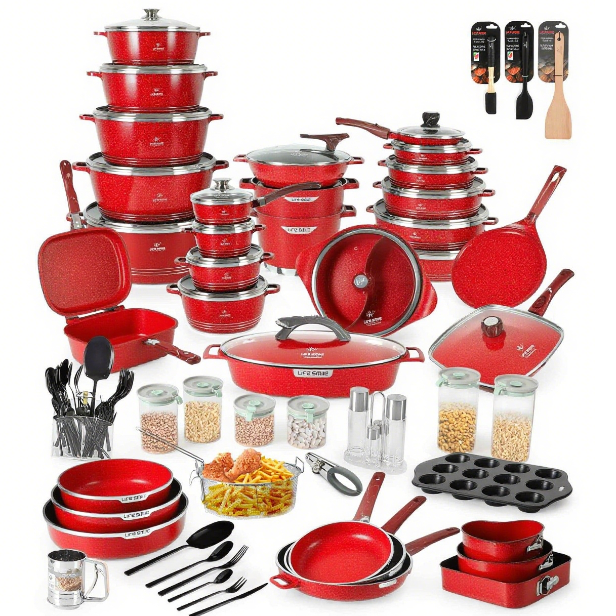 Complete 134 Piece Cooking & Kitchenware Set Premium