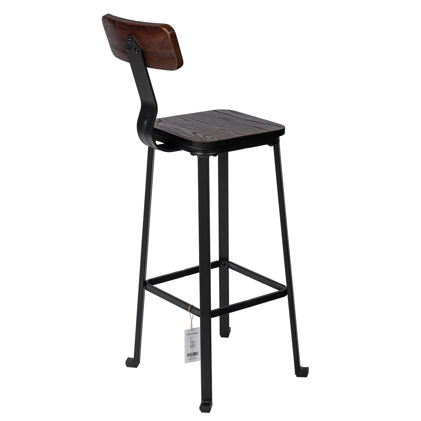 2Pcs Counter Height Bar Stools Vintage 360 Degree Swivel Barstool