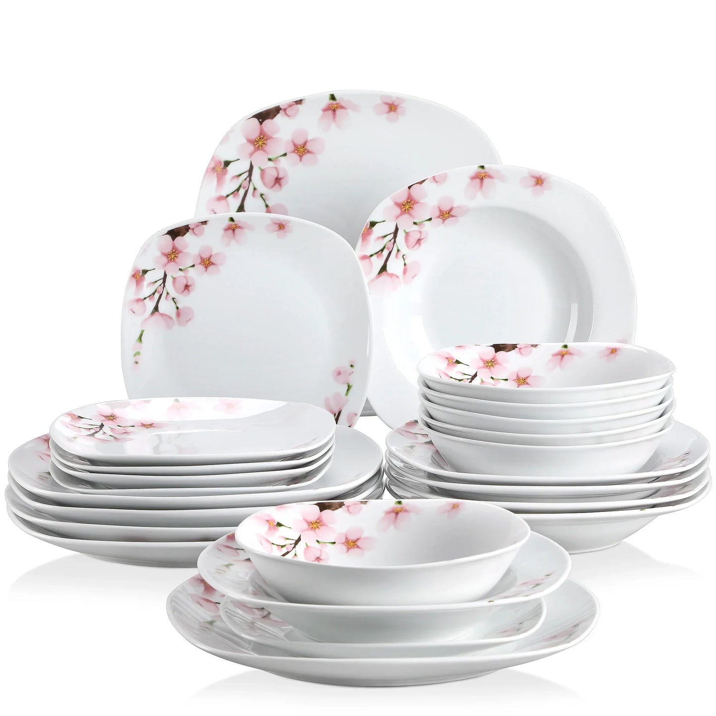 30/60pcs Porcelain Ceramic Tableware Set Elegant Dinnerware for 12 People