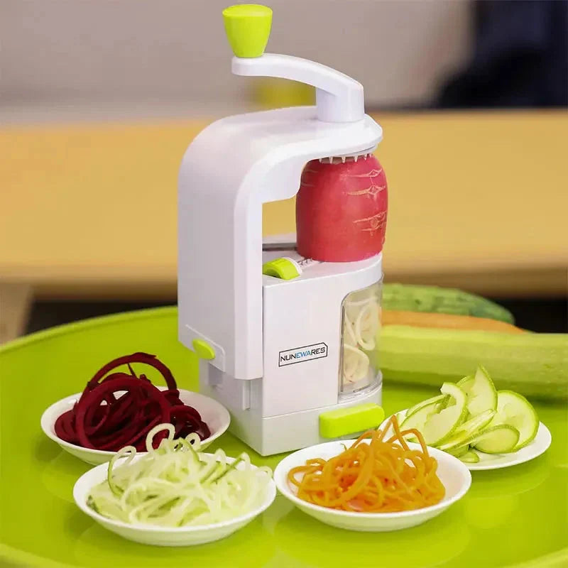 4-IN-1 Rotating Blade Veggie Spiralizer Noodle Maker with Suction Cup