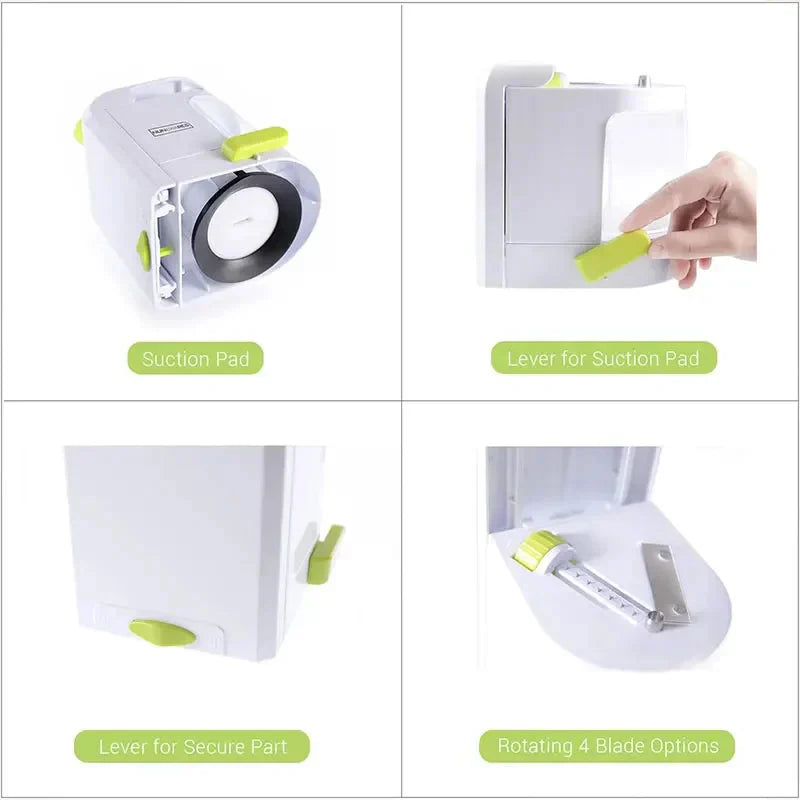 4-IN-1 Rotating Blade Veggie Spiralizer Noodle Maker with Suction Cup