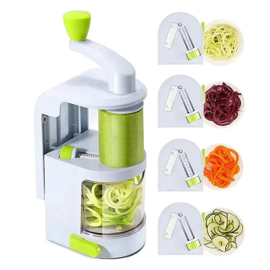 4-IN-1 Rotating Blade Veggie Spiralizer Noodle Maker with Suction Cup