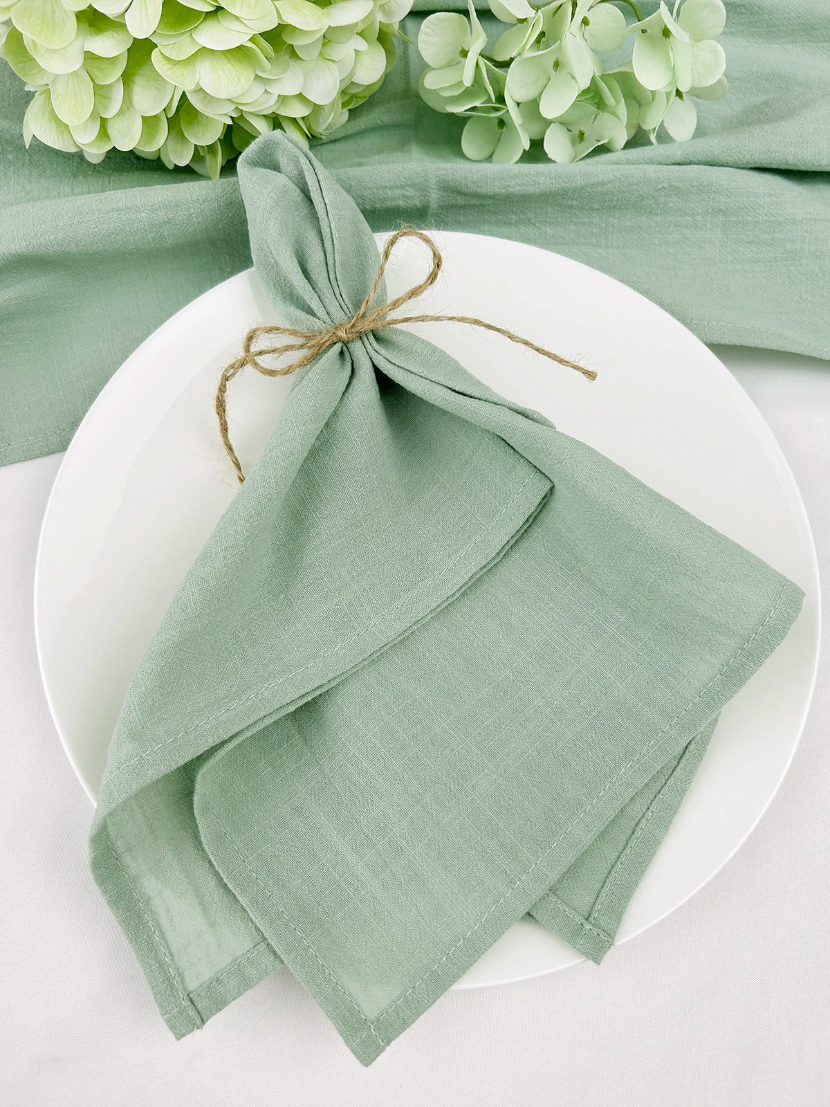 4pcs Cotton Napkin Blue Reusable Décor Retro Napkins