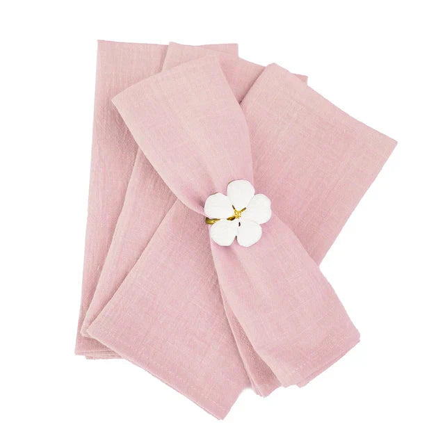 4pcs Cotton Napkin Blue Reusable Décor Retro Napkins