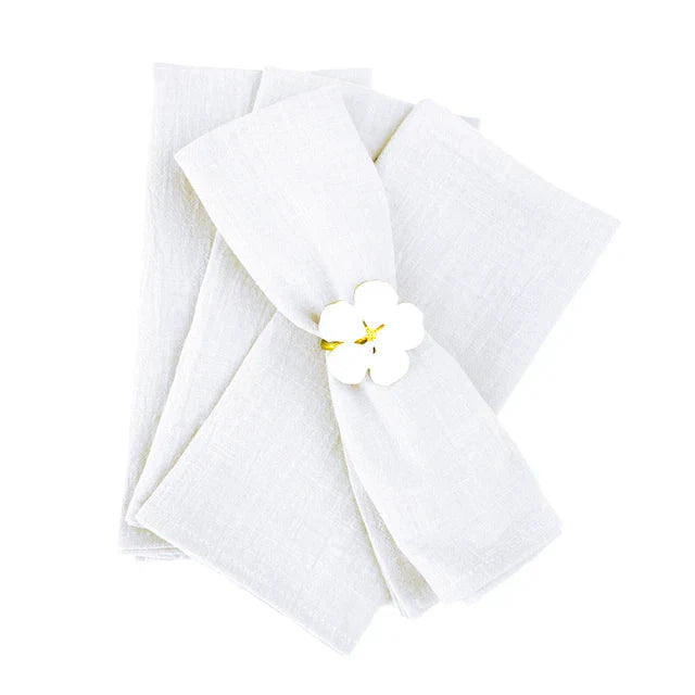 4pcs Cotton Napkin Blue Reusable Décor Retro Napkins