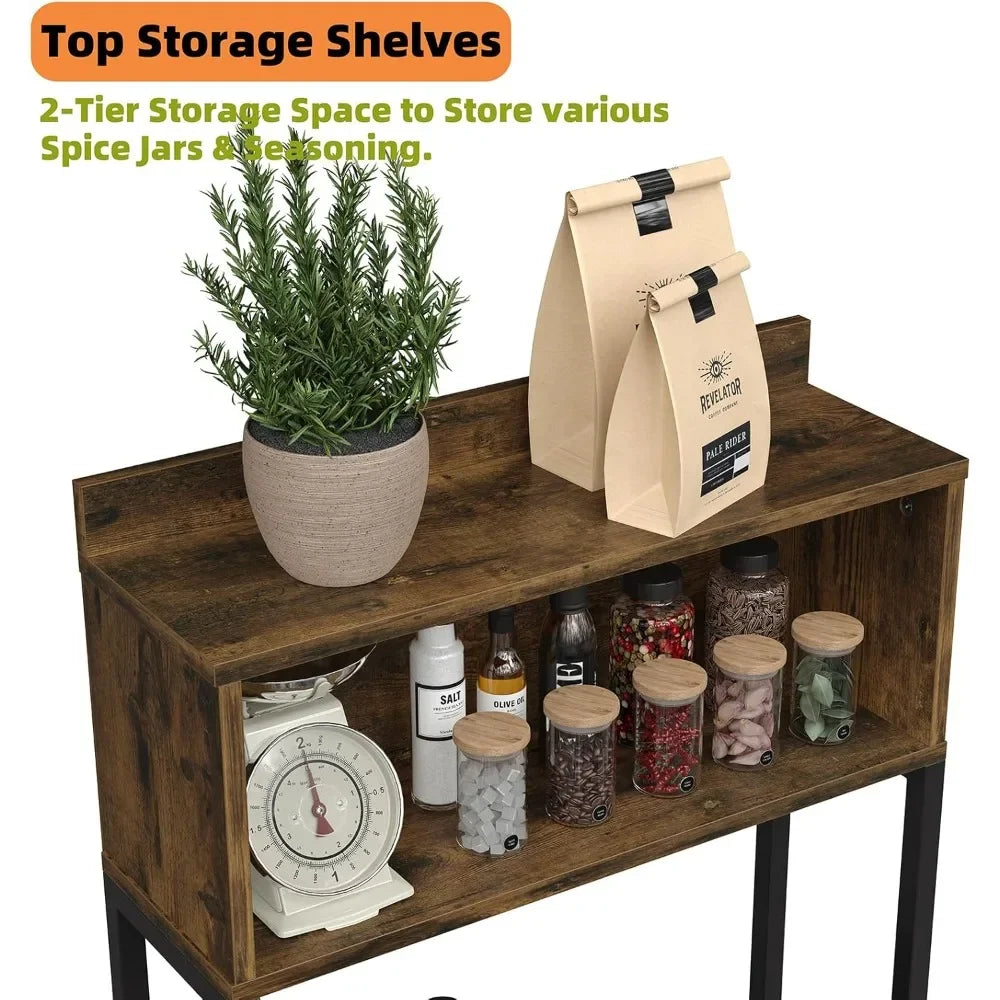 5 Tier Kitchen Bakers Rack with Power Outlet Kitchen Storage Shelf