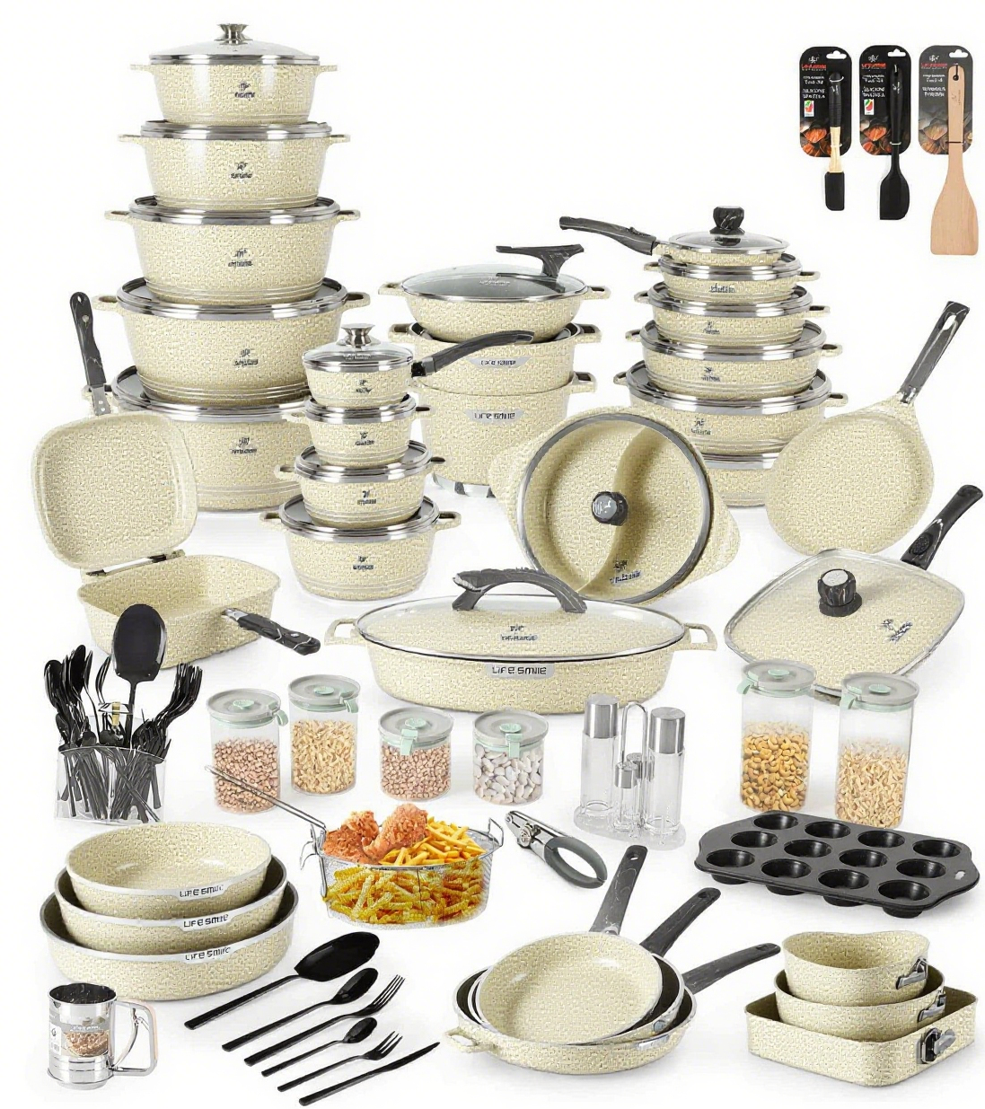 Complete 134 Piece Cooking & Kitchenware Set Premium