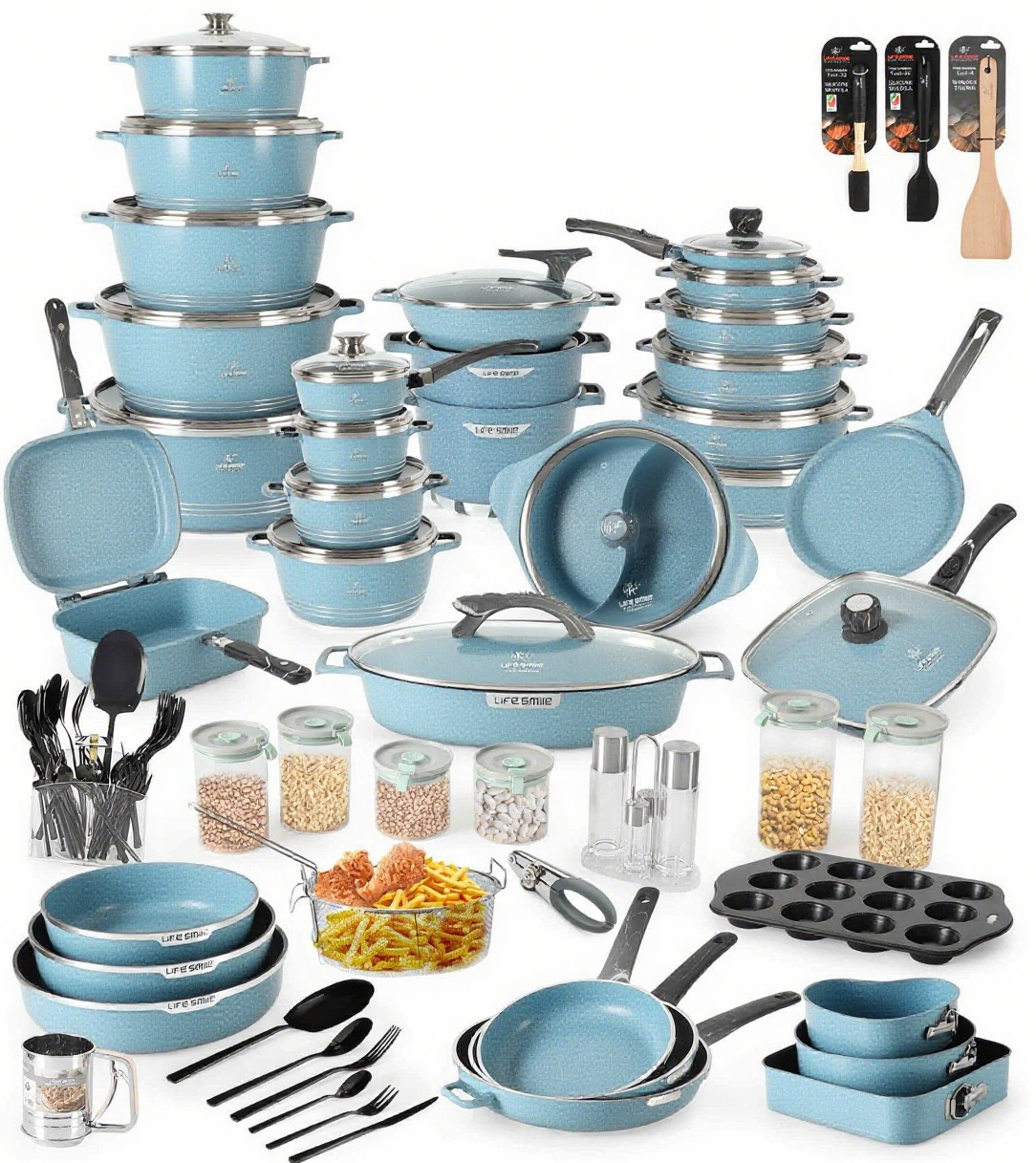 Complete 134 Piece Cooking & Kitchenware Set Premium