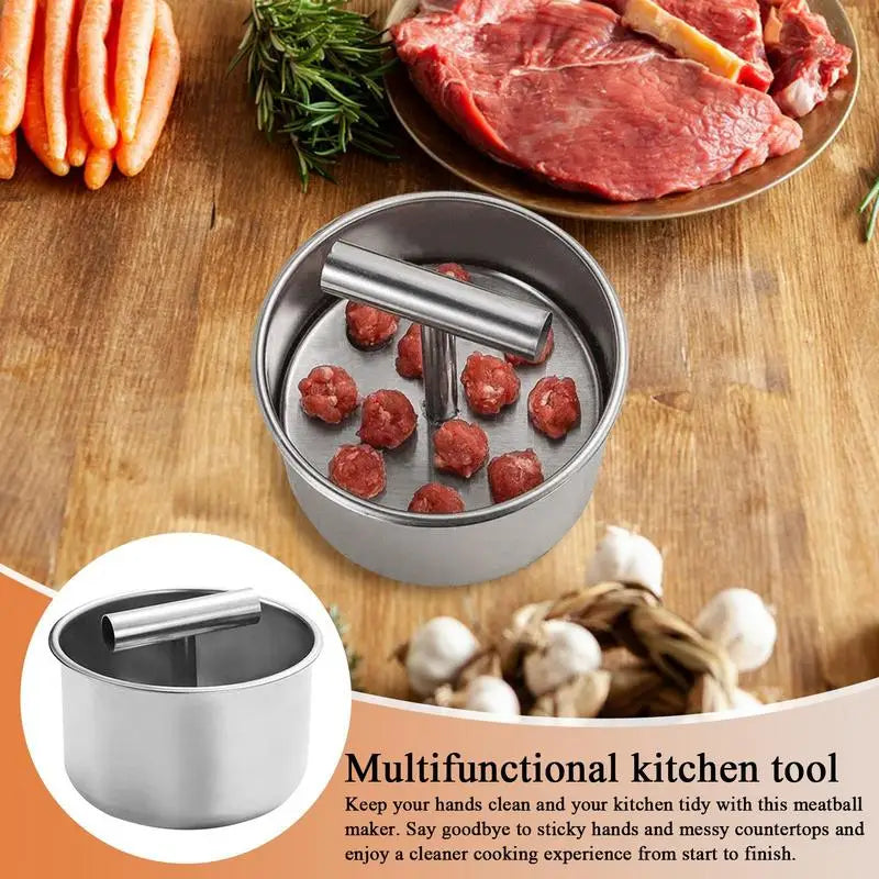 6/12 Hole Stainless Steel Hand Extruded Meatball Press Mold Maker