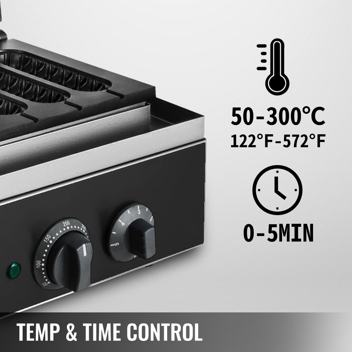 6pcs Electric Waffle Sausage Maker Non-Stick Commercial Appliance