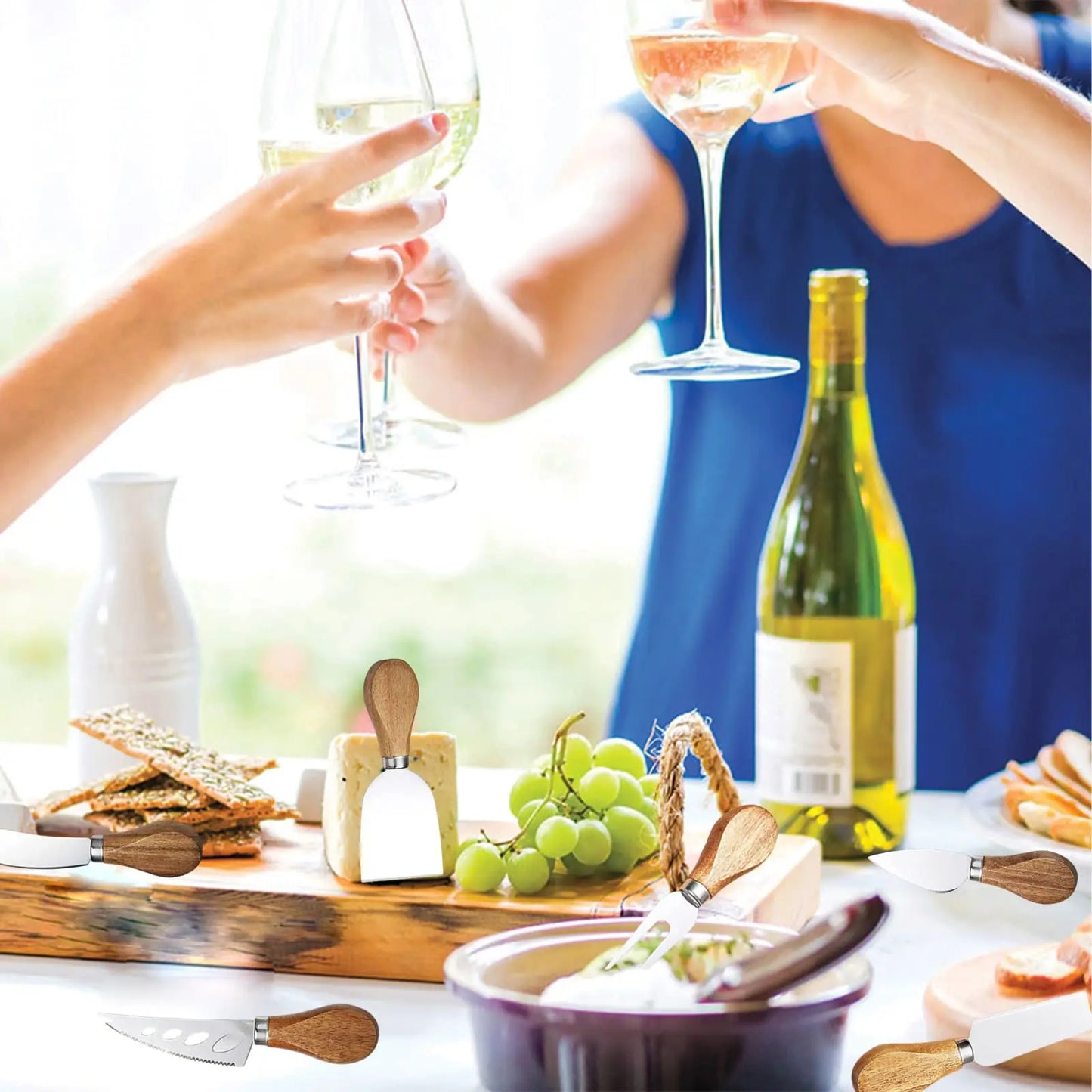 6pcs Stainless Steel Cheese Knives for Charcuterie Boards and Cutlery