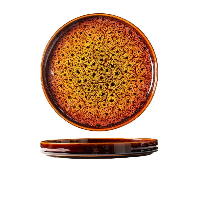 7.5" Ceramic Dumpling Dish Plate Round Tray Dinner Tableware Plate