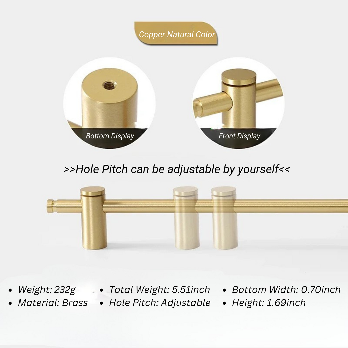 Adjustable Hole Cabinet Drawer Handle and Door Knob