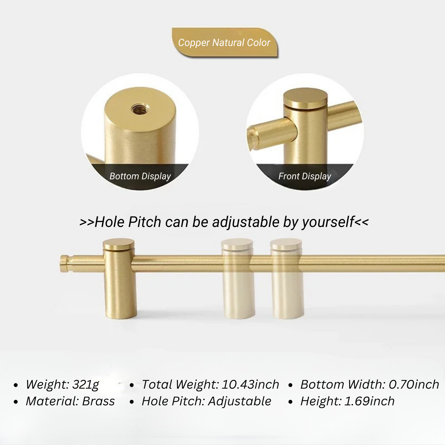 Adjustable Hole Cabinet Drawer Handle and Door Knob