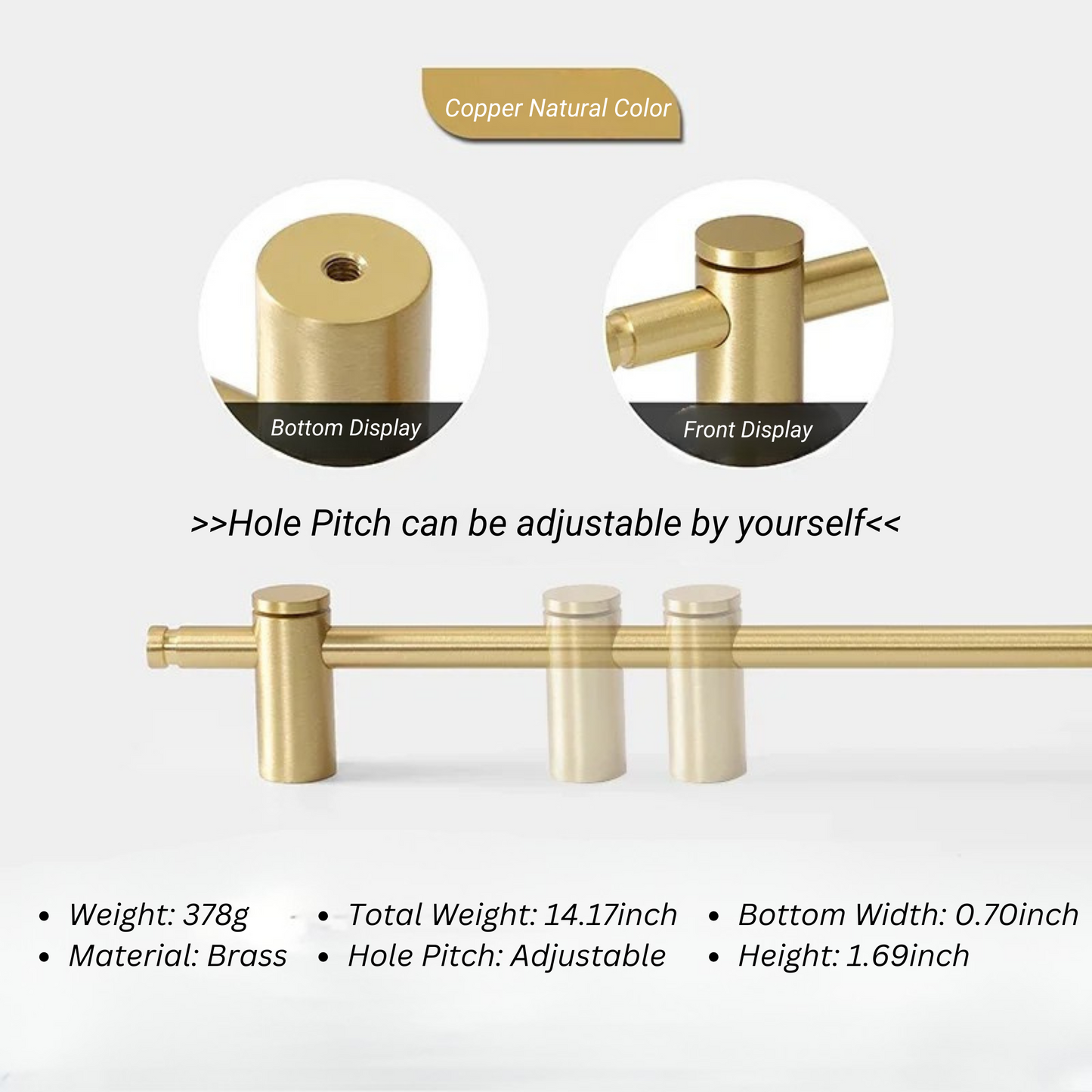 Adjustable Hole Cabinet Drawer Handle and Door Knob