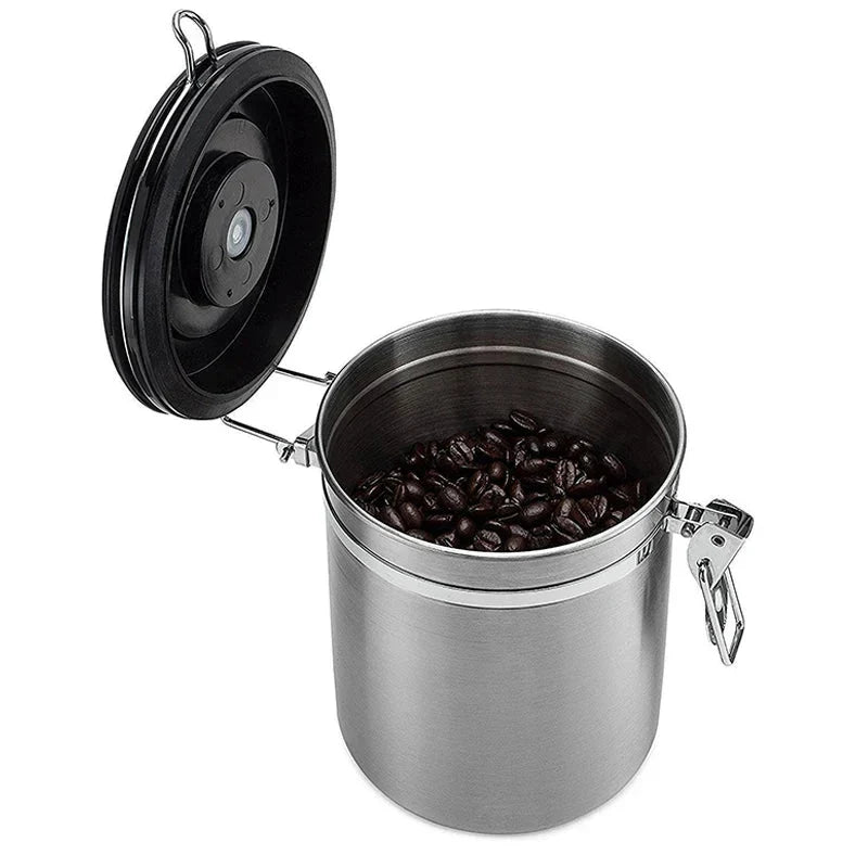Airtight Coffee Container CO2 Valve Storage Canister with Scoop