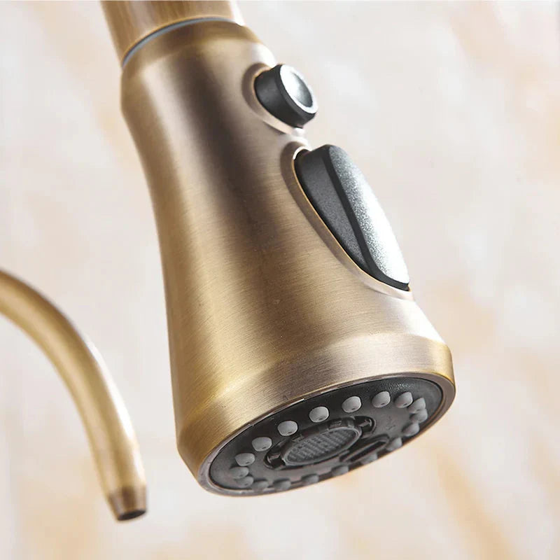 Antique Bronze Faucet Kitchen Pull Out Sink Faucet 360 Rotate Tap