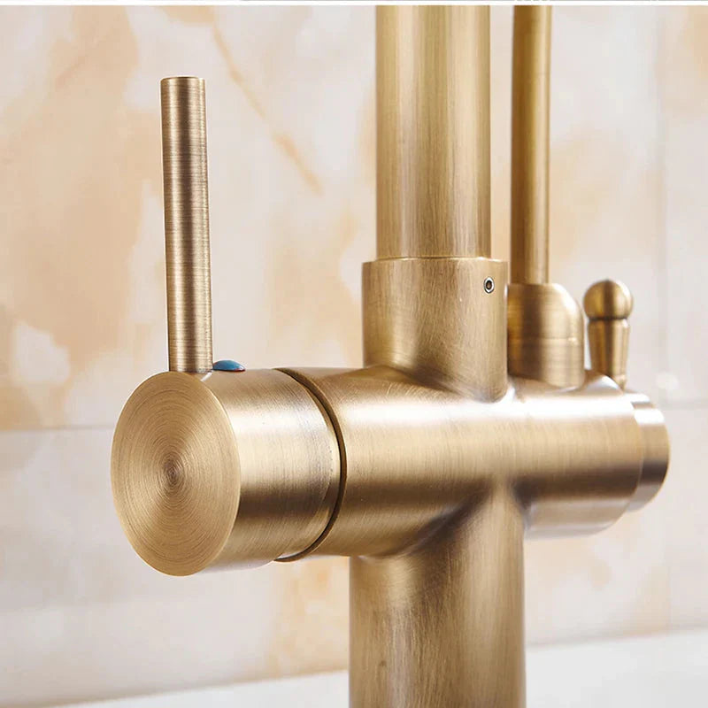 Antique Bronze Faucet Kitchen Pull Out Sink Faucet 360 Rotate Tap