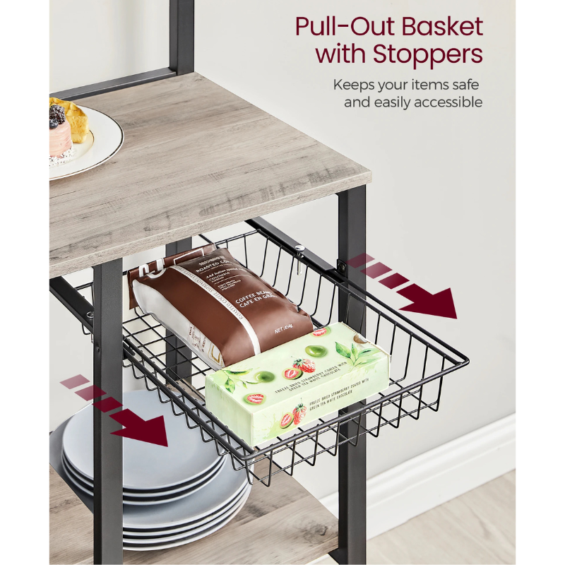Bakers Rack with Magnetic Knife Holder Kitchen Organizers and Storage