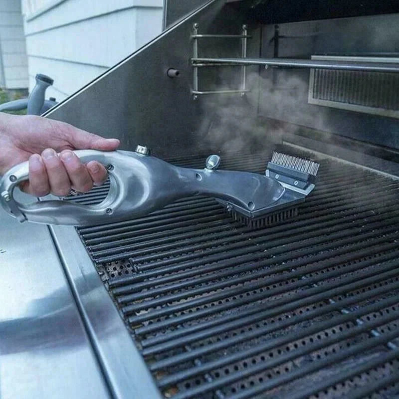 Barbecue Grill Outdoor Steam Cleaning Brush BBQ Cleaner Charcoal Scraper