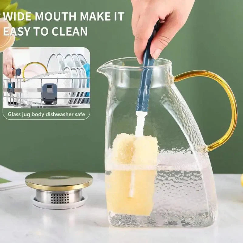 Borosilicate Glass Pitcher With Handle And Lid Ice Tea Glass Pitcher