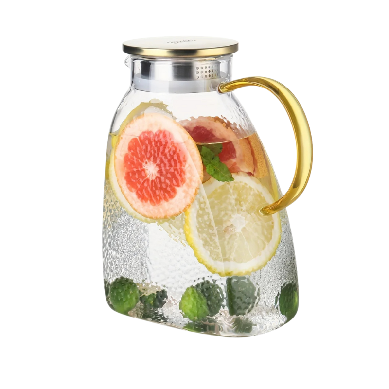 Borosilicate Glass Pitcher With Handle And Lid Ice Tea Glass Pitcher