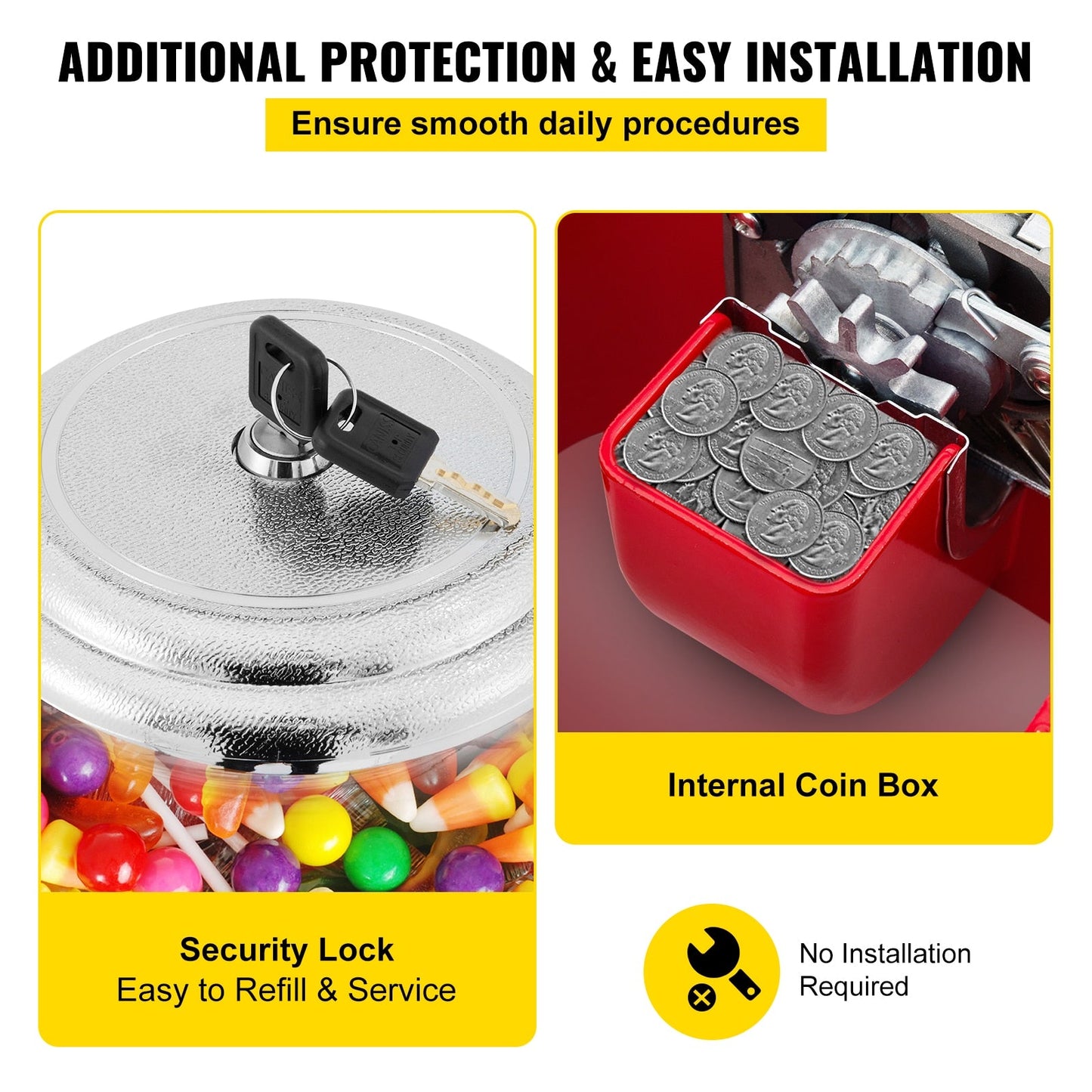 Candy Vending Machine Dispenser With Keys Commercial Candy Machine