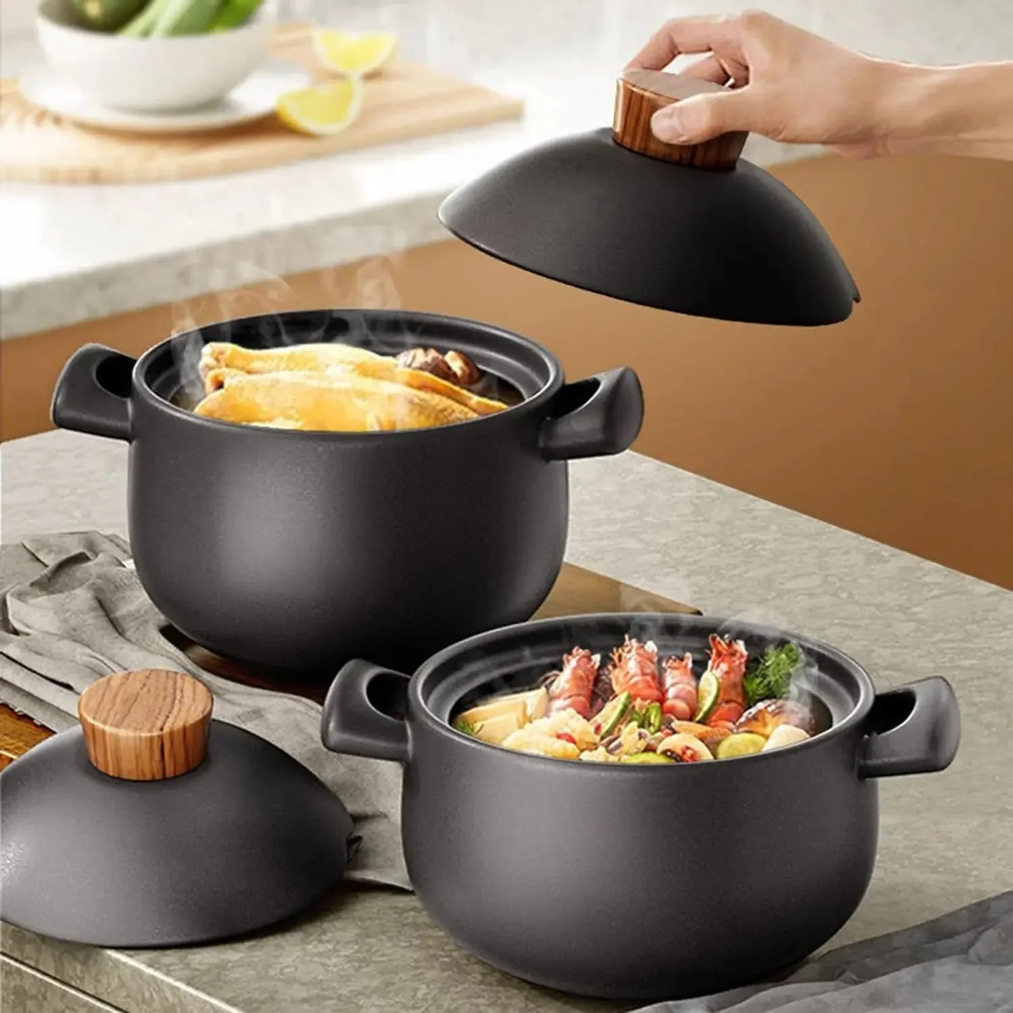 Casserole Stew Pot Ceramic Cookware Soup Cooking Pot Kitchen Crock Pot