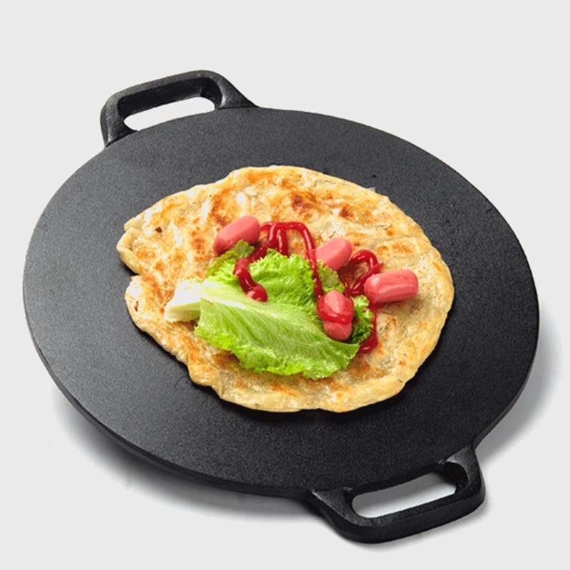 Cast Iron Crepe Pan Heavy Duty Non Stick Griddle Cookware