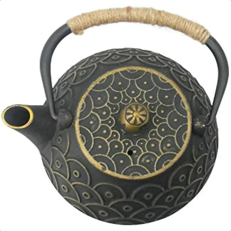 Cast Iron Teapot with Stainless Steel Infuser Loose Leaf Tea Kettle