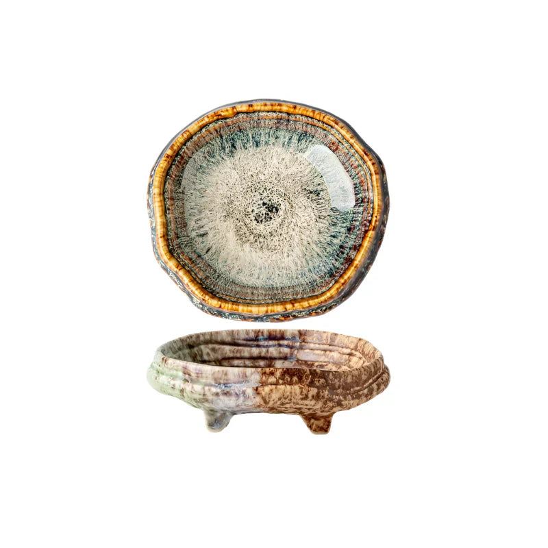 Ceramic Ice Cracked Glaze Molecular Cuisine Tableware Dessert Platter