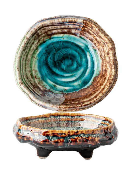 Ceramic Ice Cracked Glaze Molecular Cuisine Tableware Dessert Platter