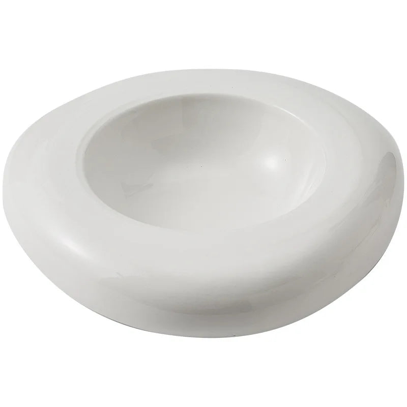 Ceramic Insulation Plate White Irregular Cold Dish Plate for Cuisine