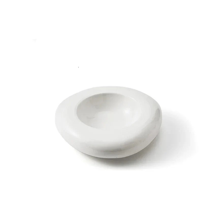 Ceramic Insulation Plate White Irregular Cold Dish Plate for Cuisine