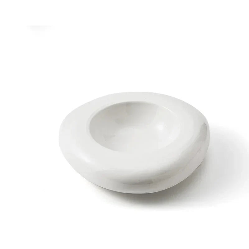 Ceramic Insulation Plate White Irregular Cold Dish Plate for Cuisine