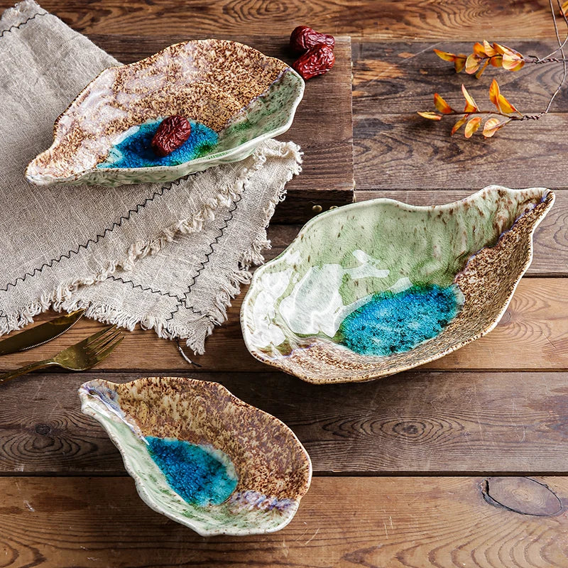 Ceramic Oyster Creative Plate Sushi Sashimi Cold Dish Tableware Plate