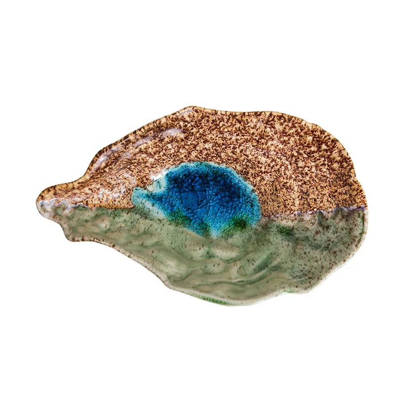 Ceramic Oyster Creative Plate Sushi Sashimi Cold Dish Tableware Plate