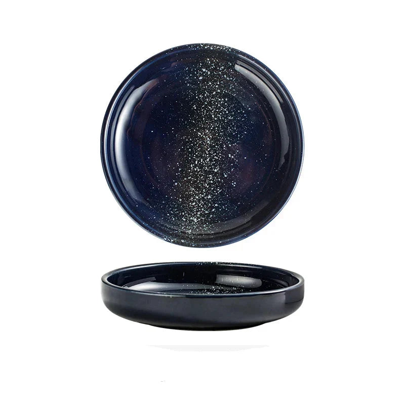 Ceramic Round Deep Dish Tableware Western Steak Meal Flat Plate